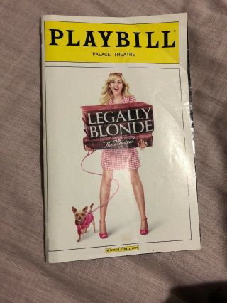 Legally Blonde Obc Color Playbill Laura Bell Bundy Christian Borle Orfeh