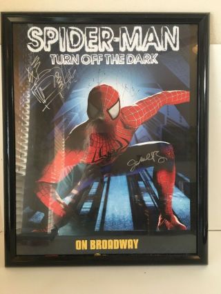 Spider - Man Turn Off The Dark Broadway Cast Signed Framed Poster