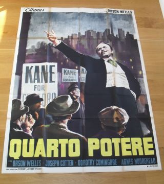 Citizen Kane Orson Welles Huge 2panel Italian Movie Poster R66