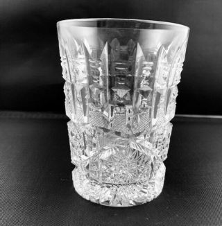American Brilliant ABP Cut Glass signed Libbey Ellsemere pitcher & glasses 8