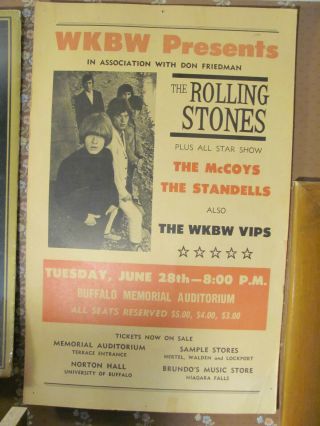 Rolling Stones 1966 Concert Poster Buffalo Ny 14x22 Very Rare