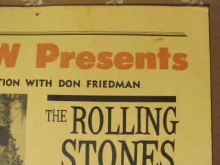 Rolling Stones 1966 Concert Poster Buffalo NY 14x22 VERY RARE 3
