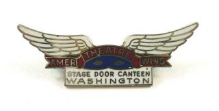 American Theatre Wing Stage Door Canteen Washington Sterling & Enamel Pin