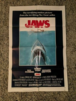 Jaws 1975 U.  S.  One Sheet Poster Near