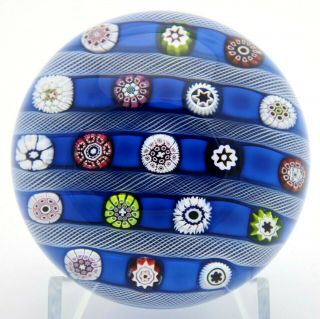 Large Incredible Saint Louis Colorful Millefiori Canes Art Glass Paperweight 3.  3