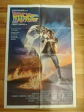 One Sheet Movie Poster,  Back To The Future,  1985 27x41 Vf Michael J Fox