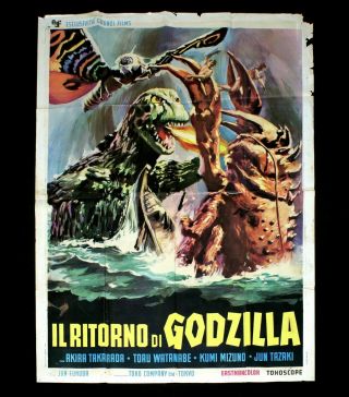 Godzilla Vs The Sea Monster Italian 55x79 Movie Poster Ebirah Horror Of The Deep
