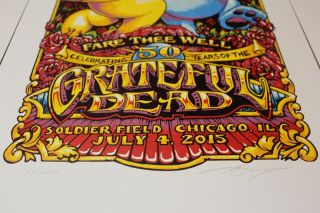 GRATEFUL DEAD POSTERS FARE THEE WELL MASTHAY CHICAGO,  IL TRIPTYCH 7/3 - 5/2015 S&N 4