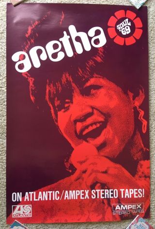 Aretha Franklin Queen Of Soul ‘69 Lp Atlantic Records Tapes Promo Display Poster