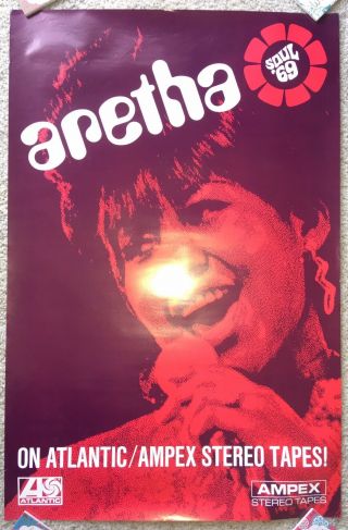 Aretha Franklin Queen Of Soul ‘69 LP Atlantic Records Tapes Promo Display Poster 4