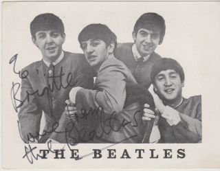 Paul Mccartney Beatles 1963 Personalised Autograph Signature Promo Card