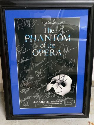 Vintage Signed Poster - Phantom Of The Opera Cast Members Broadway