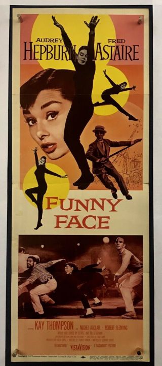 Funny Face Movie Poster (vg, ) Insert 1957 Audrey Hepburn Fred Astaire 278f