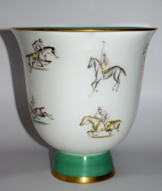 Vintage Art Deco Gio Ponti Richard Ginori Equestrian Vase Polo 1937 Italy