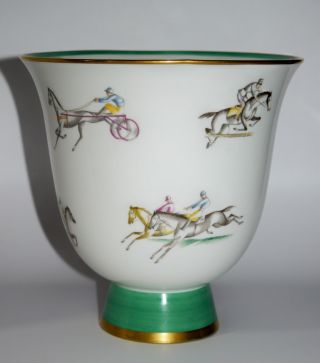 Vintage Art Deco Gio Ponti Richard Ginori Equestrian Vase Polo 1937 Italy 3