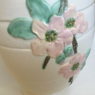 Weller Two - Handled Pottery Vases Art Nouveau Dogwood Matte 15 1/2” Rose 3