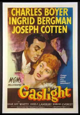 Gaslight Charles Boyer Ingrid Bergman Joseph Cotten 1944 1 - Sheet Linenbacked