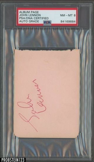 The Beatles John Lennon Signed Album Page PSA/DNA 8 Red Ink AUTO Autograph 2