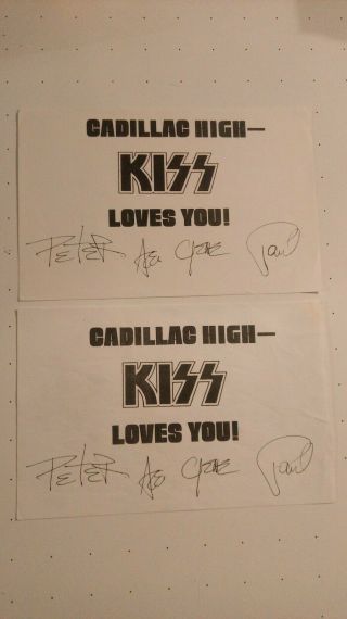 Kiss 1975 Cadillac High School Flyers That Kiss Dropped From The Helicopter