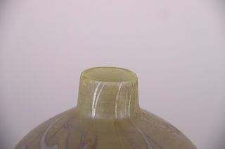 Vintage Quezal Art Glass Vase Heart Vine Pattern Signed Numbered 7