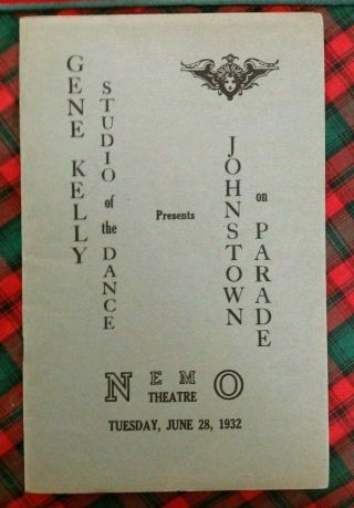 1932 Gene Kelly Dance Studio Johnstown On Parade Program Nemo Johnstown Pa