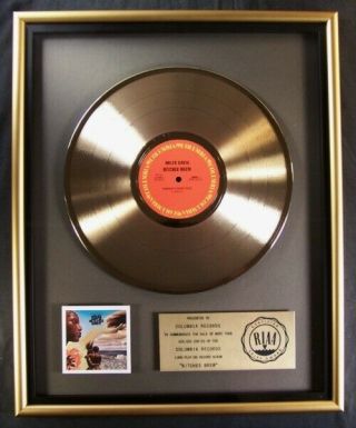 Miles Davis Bitches Brew Lp Gold Riaa Record Award Columbia Records
