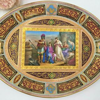 Magnificent Royal Vienna Porcelain Centerpiece/Tray Double Handled,  Painting 3