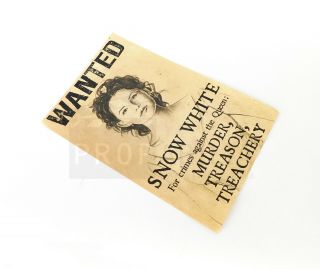 Once Upon A Time Tv Prop Snow White Wanted Poster Prop (0116)