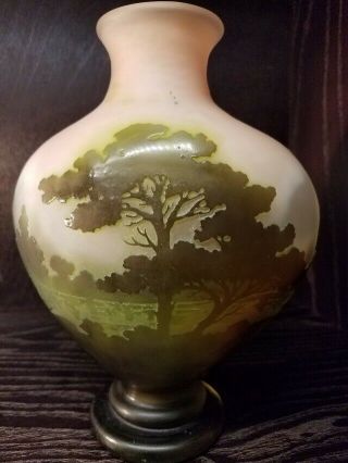 Authentic Emile Galle Cameo Cut Landscape Vase