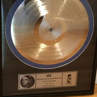 U2 Rattle and Hum Silver Metal Master Plate for Side Three in Frame 3