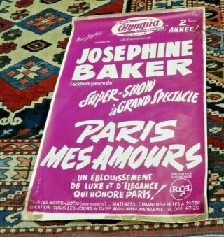 Vintage Josephine Baker Show Poster - Paris -