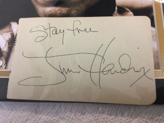 Jimi Hendrix Hand Signed Autograph Signature with Stay Inscription 7