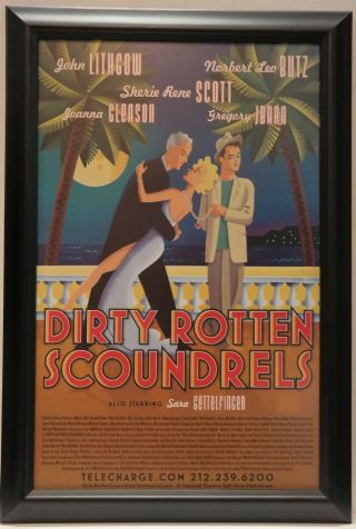 Dirty Rotten Scoundrels Window Card Poster John Lithgow Norbert Leo Butz - -