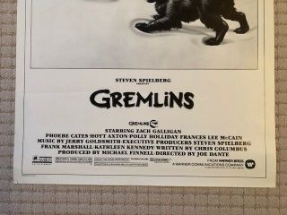GREMLINS 1984 SS Theatrical Advance Poster 27 x 41 3