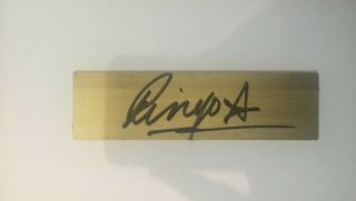 THE BEATLES / RINGO STARR / HAND - SIGNED BRASS PLATE / PSA/DNA AUTHENTICATED 2