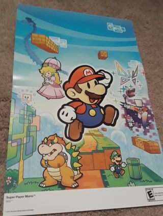 Smash Bros Brawl/super Paper Mario 15.  5  X11.  5  Double Sided Poster