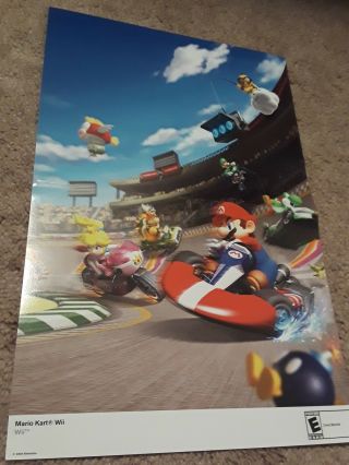 Mario Kart Wii 15.  5  X11.  5  Nintendo Power Collectible Double Sided Poster