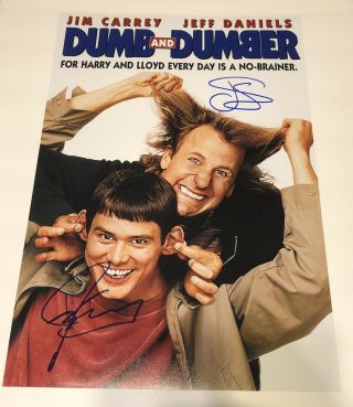 Jim Carrey Jeff Daniels Dumb And Dumber Signed Autographed 12x18 Photo Poster