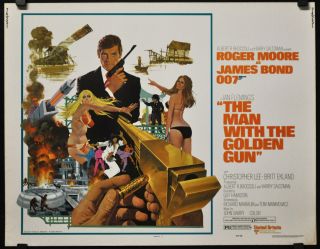 The Man With The Golden Gun 1974 Orig 22x28 Movie Poster Bond 007 Roger Moore
