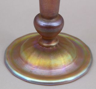 Large Antique L.  C.  TIFFANY Favrile Art Glass Trumpet Vase,  Etched Heart & Vine 3
