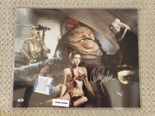 Carrie Fisher 16x20 Return Of The Jedi Silver Ink Autograph Pic W/ Beckett
