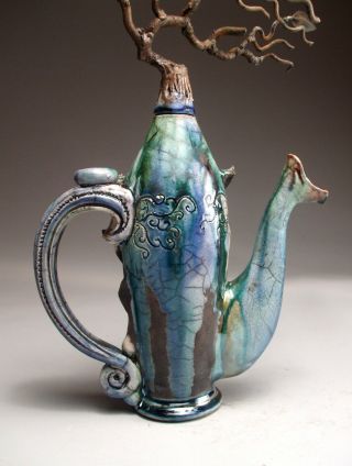 Hurricane Teapot Pottery face jug folk art sculpture by Mitchell Grafton 10