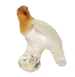 Daum France Pate De Verre Amber Eagle Figurine Sculpture
