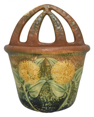 Roseville Pottery Sunflower Ceramic Wall Pocket 1265 - 7