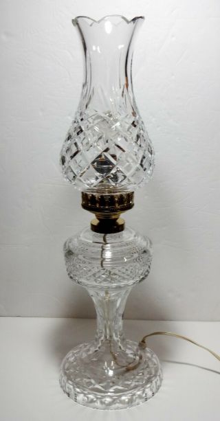 Vintage Waterford Crystal Inishturk Hurricane Lamp 22 " Tall Made In Ireland