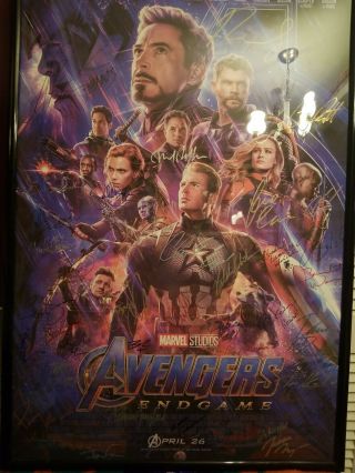 Avengers Engame Cast Signed Poster