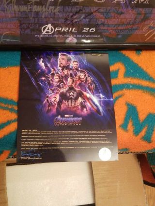 Avengers Engame Cast Signed Poster 2