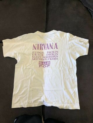 Vintage Rare Nirvana Sub Pop T - Shirt 4