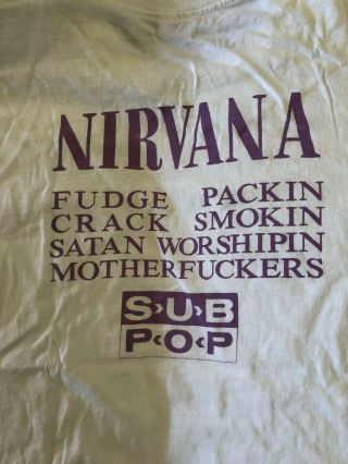 Vintage Rare Nirvana Sub Pop T - Shirt 5