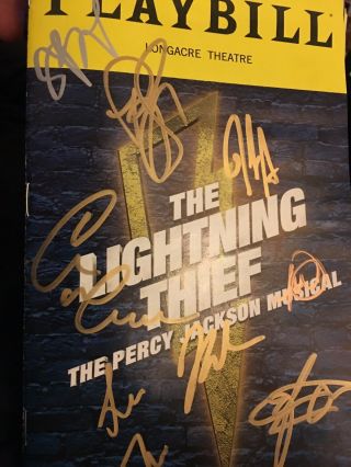 Lightning Thief Full Cast Signed Broadway Playbill Tour Percy Jackson Musical 19